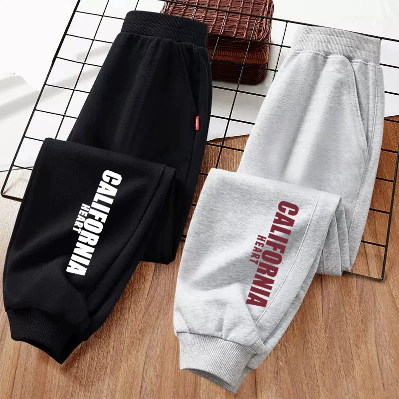 Kinder Frühling und Herbst Hosen California Font Hosen Jungen Baumwolle Jogginghose mit Gummiband