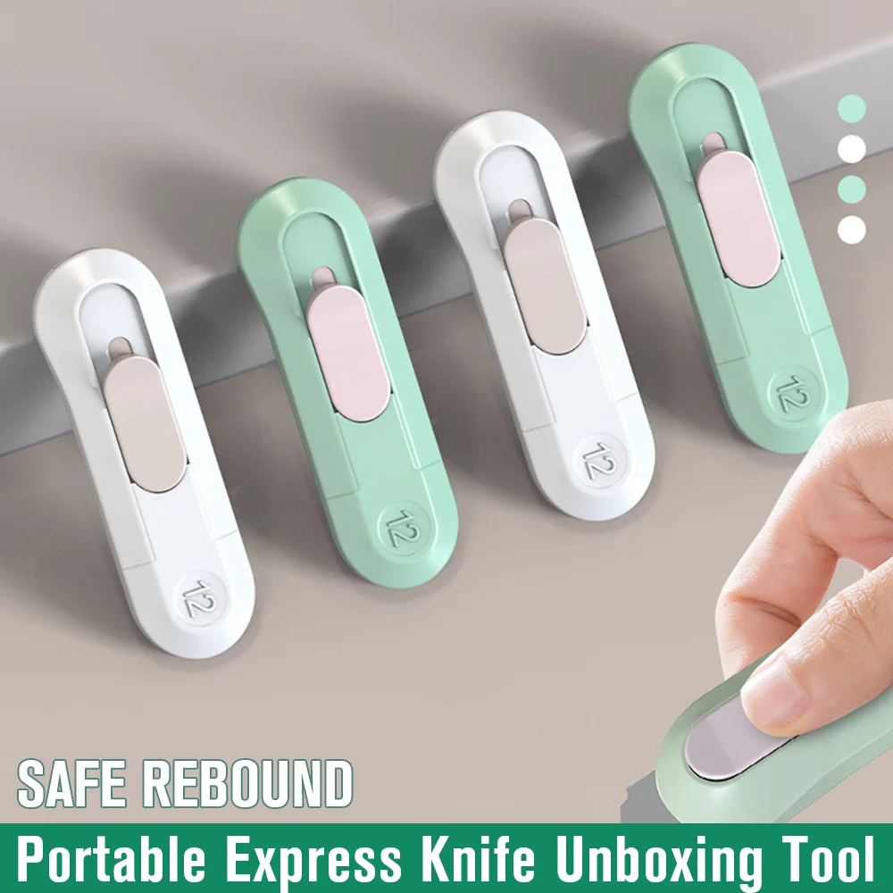 Retractable Utility Knife Mini Paper Cutter Portable Artwork Knife Automatic Box Opener Pocket Cutter For Office School Supplies