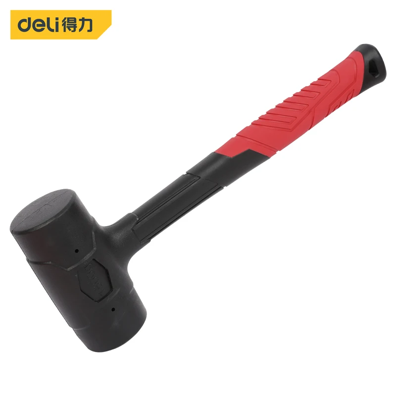 Deli 1 Pcs Anti-vibration Rubber Hammer PP Round Head Hammer Shock-absorbing Hammer Multifunctional Practical Hardware Tools