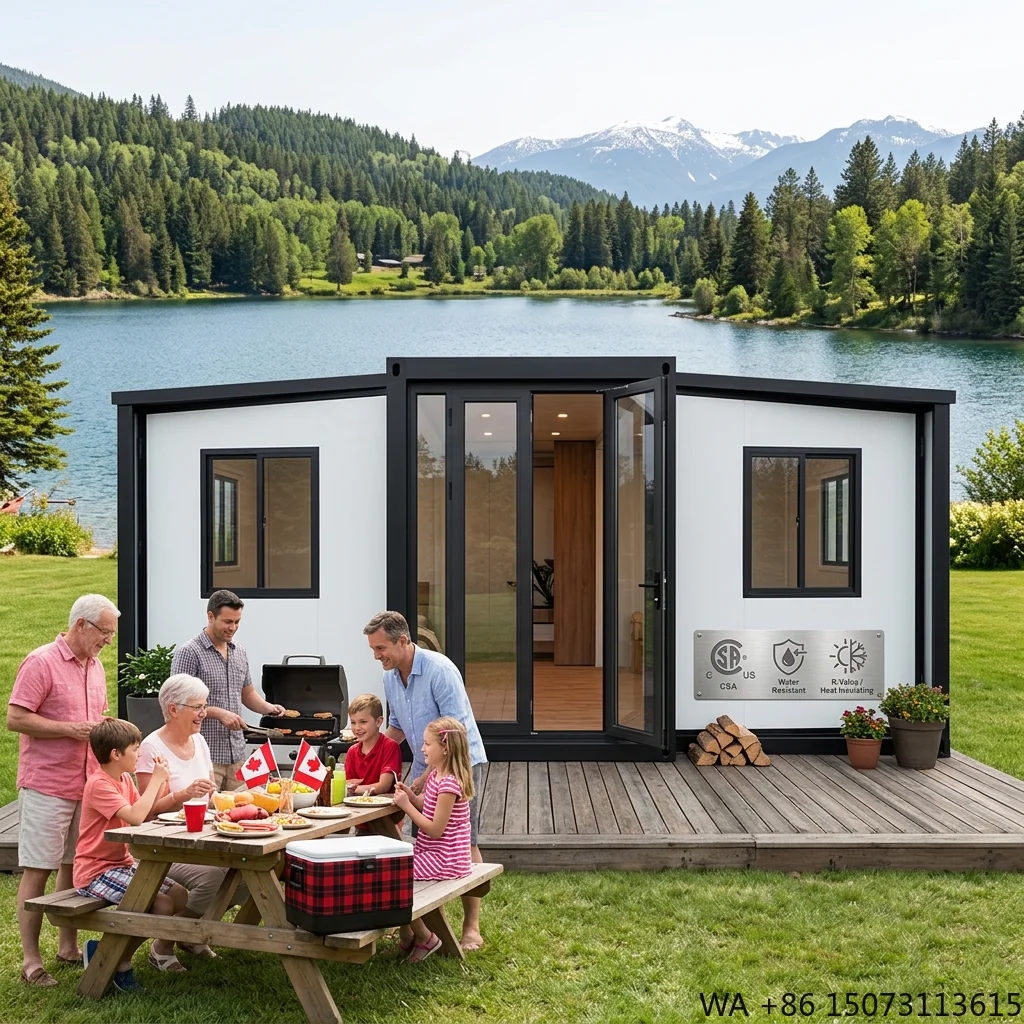 20ft Expandable Container House Mobile Home Durable Steel Material Luxury Tiny Office Villa Contemporary Design Kitchen Shop