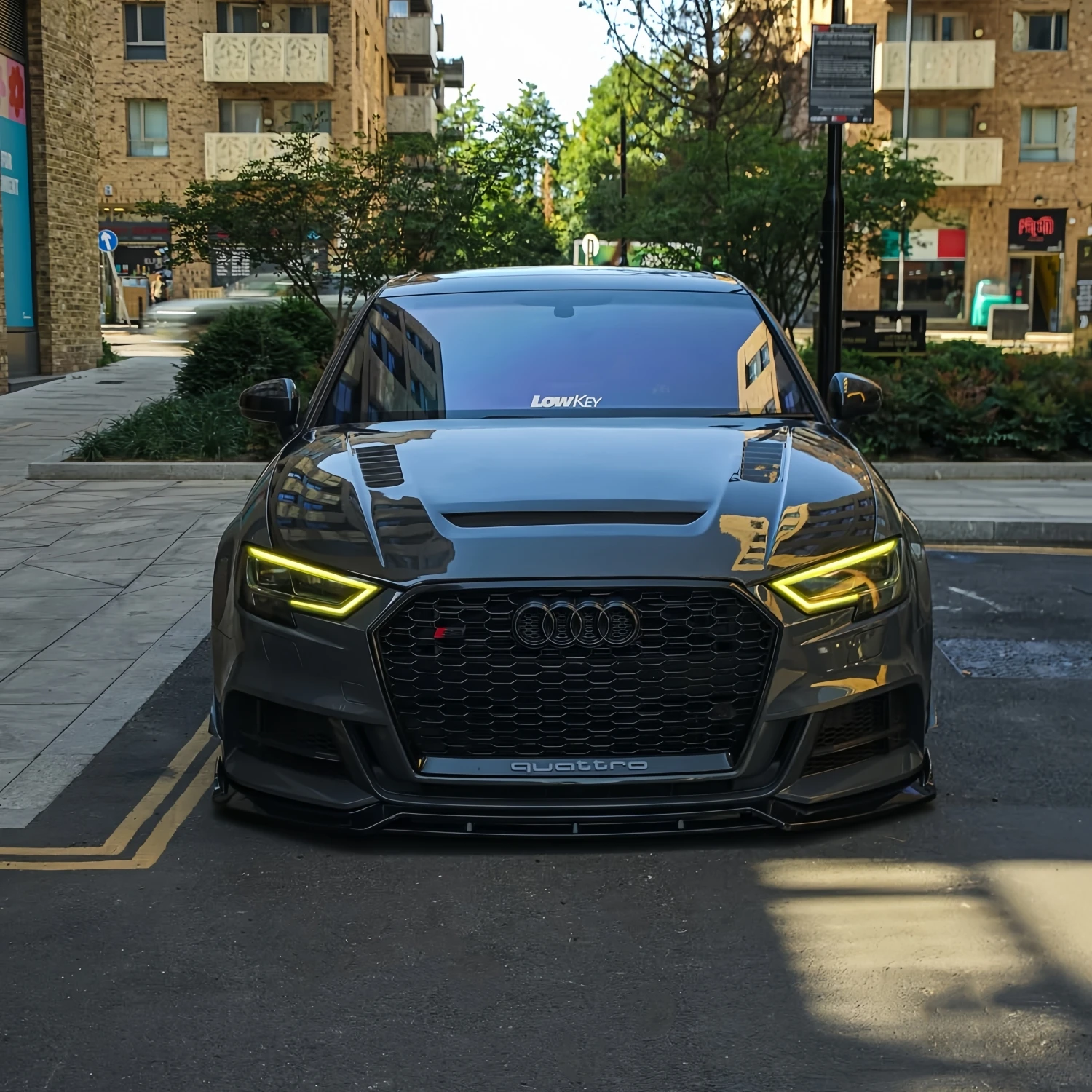아우디 A3 S-Line S3 8V 페이스리프트 2017-2020 튜닝 프론트 범퍼 프로텍터 바디 키트용 글로스 블랙 카 프론트 범퍼 스플리터 립 썸네일 3