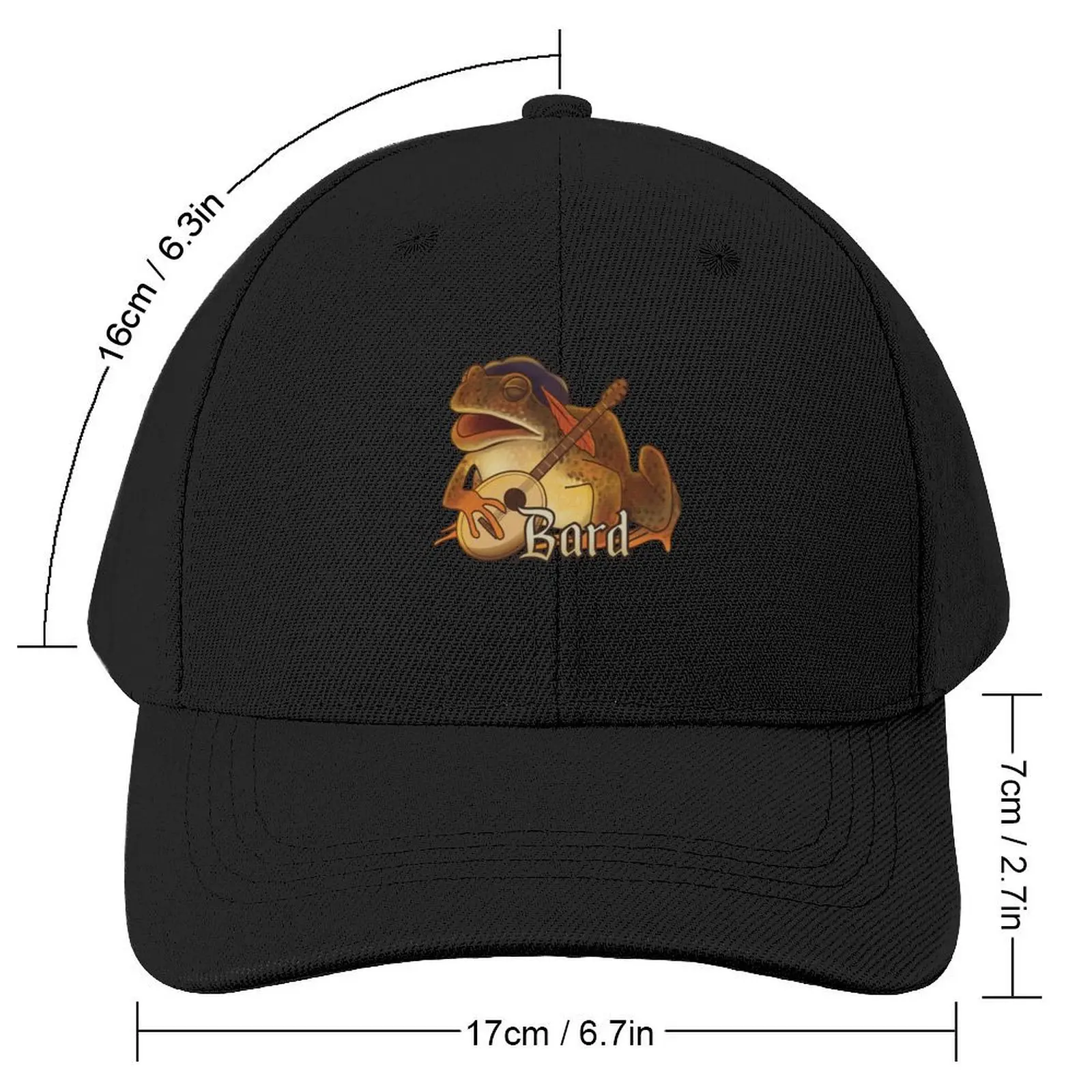 Bard Toad (D&D Frog Class Collection) Baseball Cap derby hat Visor Military Tactical Cap Elegant Women's Hats Men's