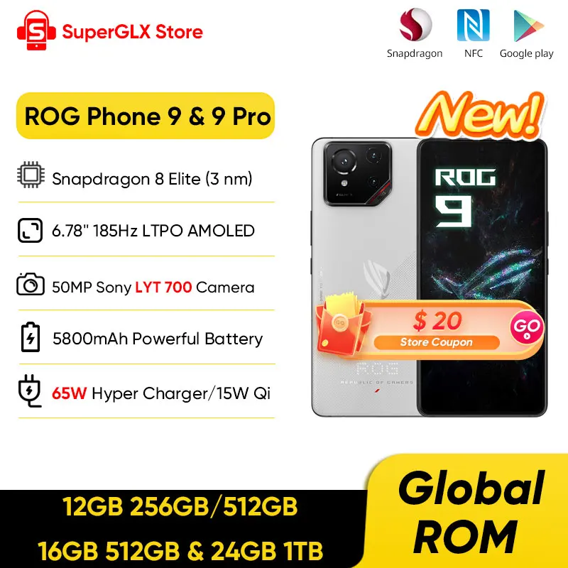 Global ROM ASUS ROG Phone 9 5G Smartphone Snapdragon 8 Elite 6.78