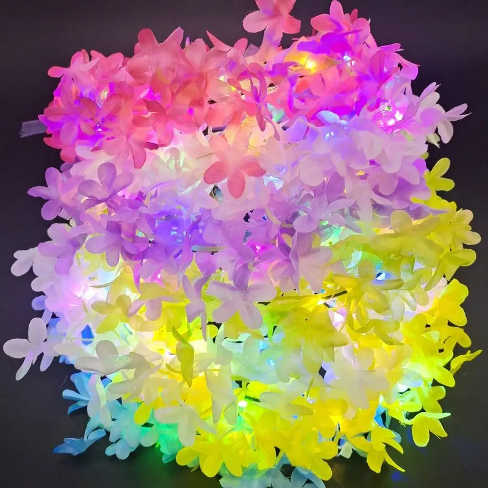 Wedding Luminous Hairband Women Girls Glowing LED Wreath Christmas Party Decoration Light Up Headband Halloween Crown Flower view 2