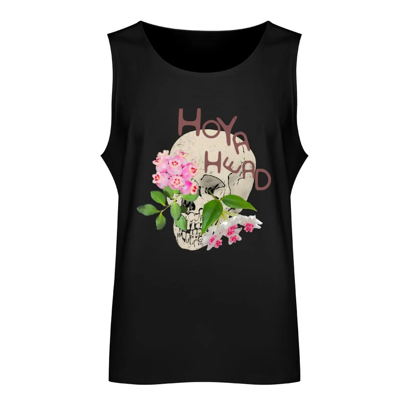 Hoya Head Flower Skull Tank Top Sports clothing cool things