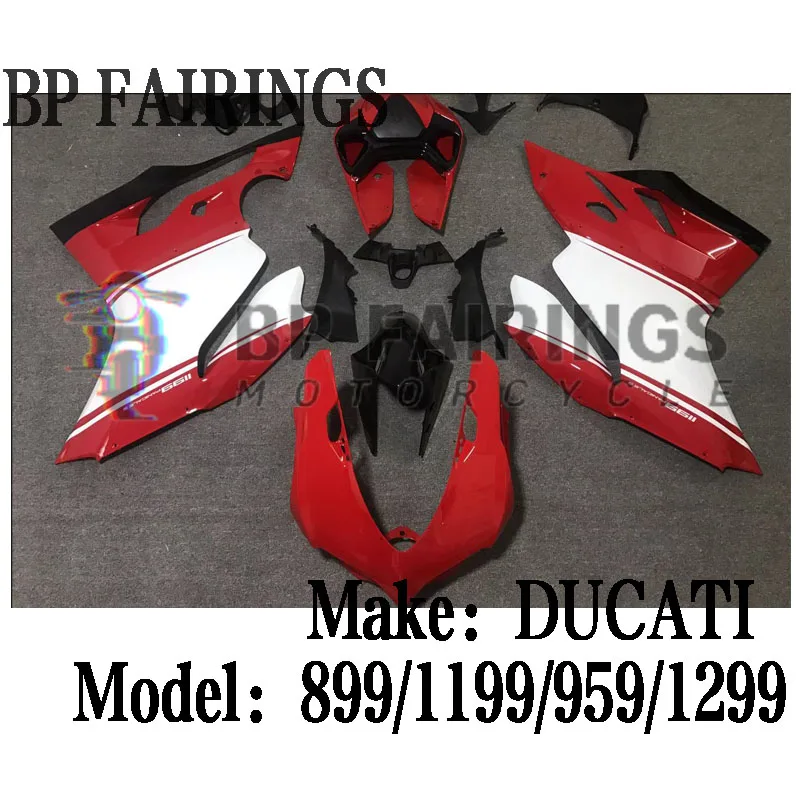 

Для Ducati Panigale 899 1199 ABS впрыска Высокое качество защита тела обтекатели 2012-2014 комплект красный белый