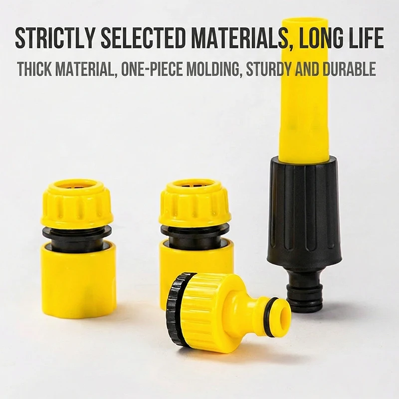High-Pressure Direct Spray Water Gun Shower Car Wash Rinse Home Garden Lawn Adjustable Water Pipe Four-Way Spray Nozzle Set