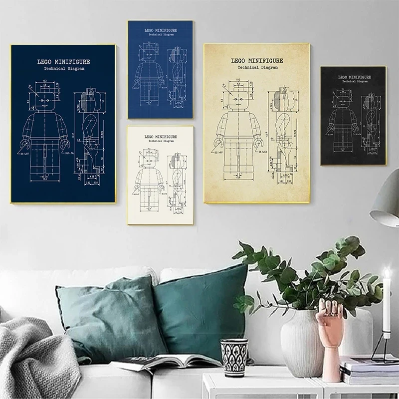 

Legos Man Patent Vintage Poster ,Toy Wall Art for Legos Love ,Kids Room Decor ,Legos Blueprint Gift ideas ,Games Wall Art Prints