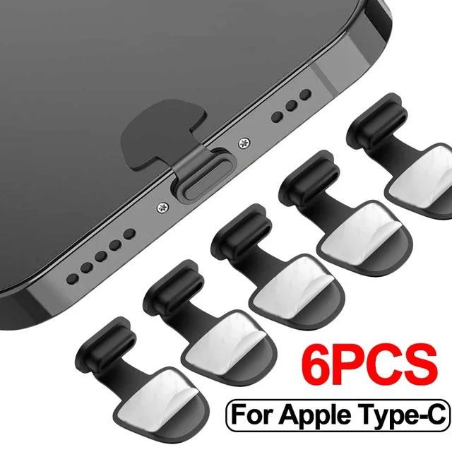 6 szt. Wtyczek zabezpieczających przed kurzem przed kurzem do iPhone Samsung USB typu C