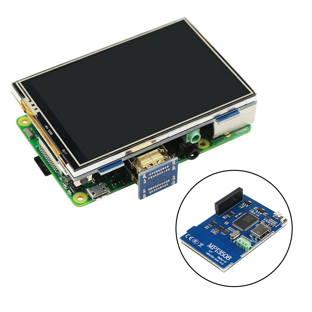 3.5 inch Raspberry Pi 4 Model B Touch Screen TFT LCD 480*320 GPIO Display Monitor Backlight ABS Case Electrical Equipment Supply