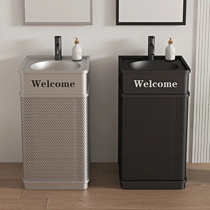 Lavabo de lujo ligero comercial de estilo Industrial, lavabo de columna de baño integrado de piso a techo, lavado de hotel en familia b