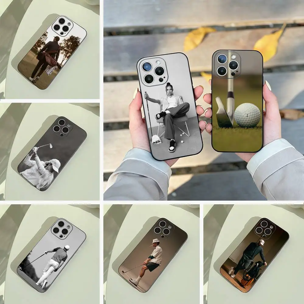

Golf-themed elements Phone Case For iPhone 17,16,15,14,13,12,11 Pro Max,16Plus,XS Lightweight and practical Soft Black Cover