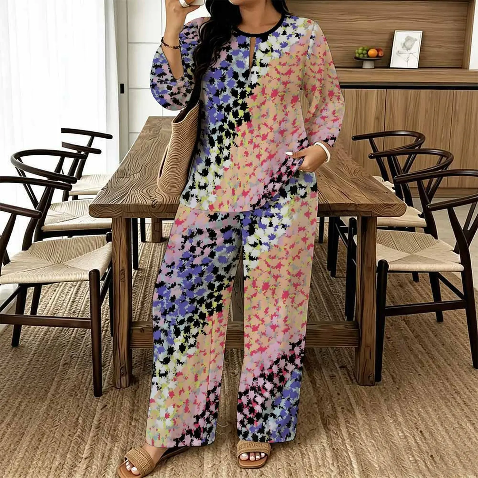 طقم نسائي كاجوال مطبوع من قطعت - مراجعة Summer Clothing Women Sale وسعره