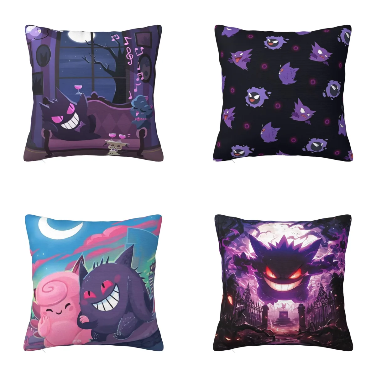 Pillow Case Pokemon Gengar Japan Anime Polyester Pillow Cover Cute Funny Cushion Cover Design Pillowcase For Sofa Car Home Decor