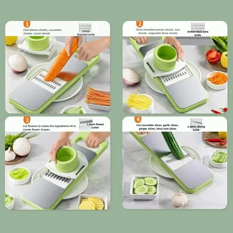 Stainless Steel Wire Grater Cutter Multifunctional Kitchen Tool Manual Potato Shredding Board Vegetable Fruit Slicing Cutting Ga