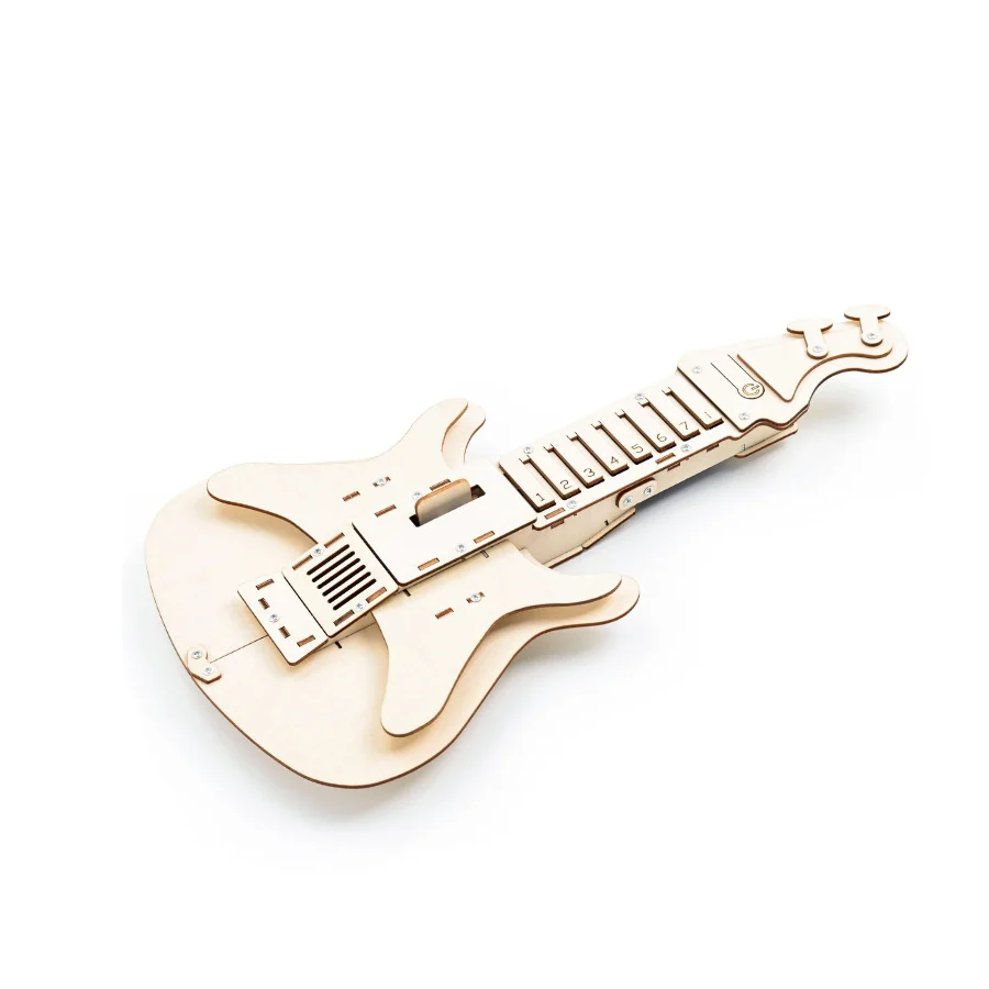 

DIY Intelligent Electronic Guitar Music Equipment Model STEM Toys Wooden Puzzle Technology Science Experimental Tool Kit