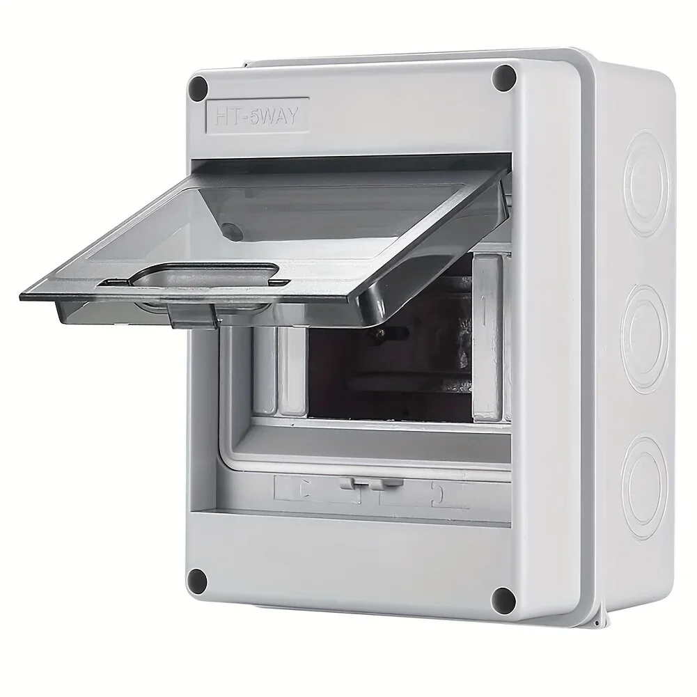 

waterproof plastic electrical distribution box, 5-way surface mounted circuit breaker housing
