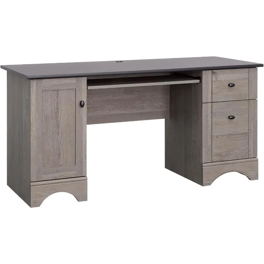 Versatile Office Computer Desk with Drawers in Mystic Oak Finish for Home and Professional Workspaces Offers Ample Storage and