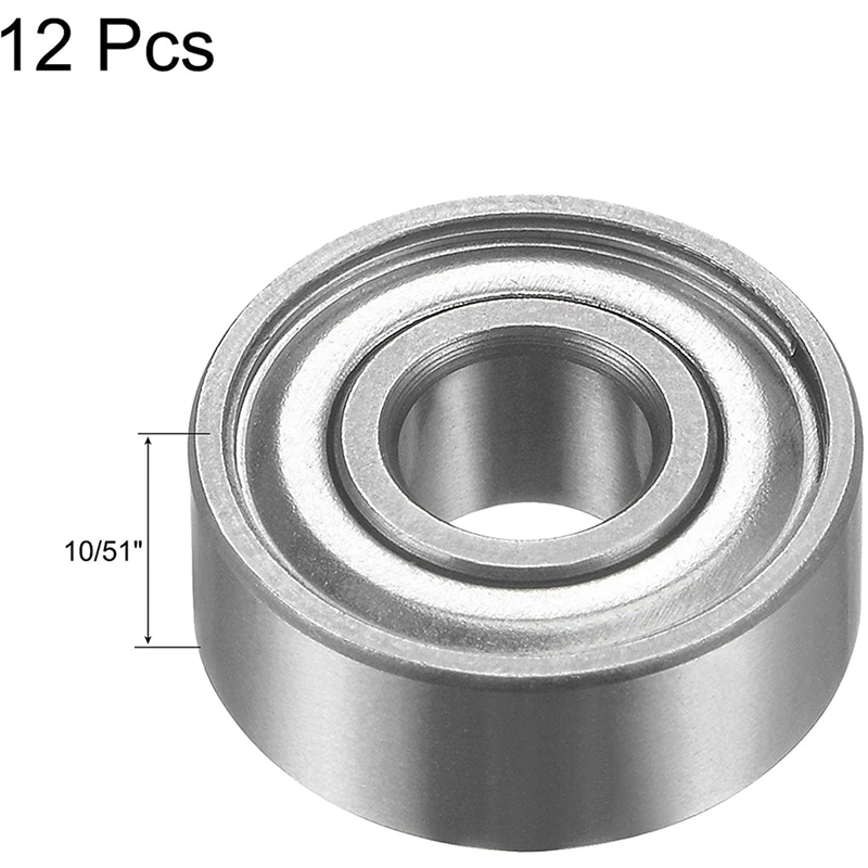 12Pcs Bearing Accessory Kit 3/16 Inch I.D. 1/2 Inch OD Top Mounted Bearings For Router Bit ( 5-40 X 1/4 Inch Screws)