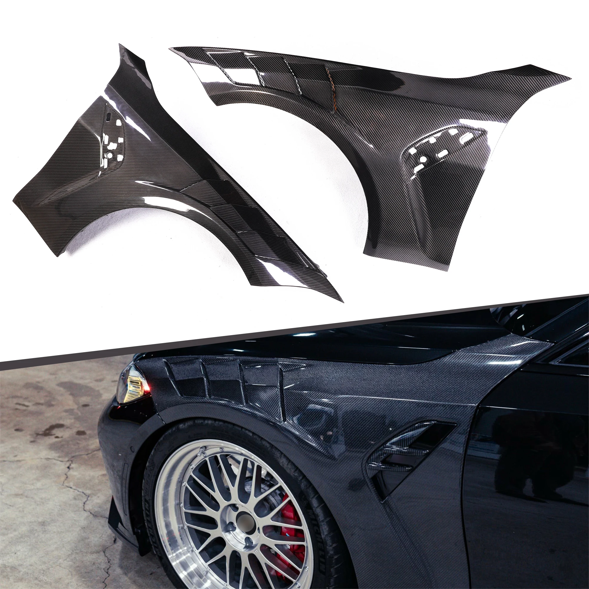 

AE Style Dry Carbon Fiber Replacement Fenders Performance Body Kit Upgrade for BMW G82 M4 2021+
