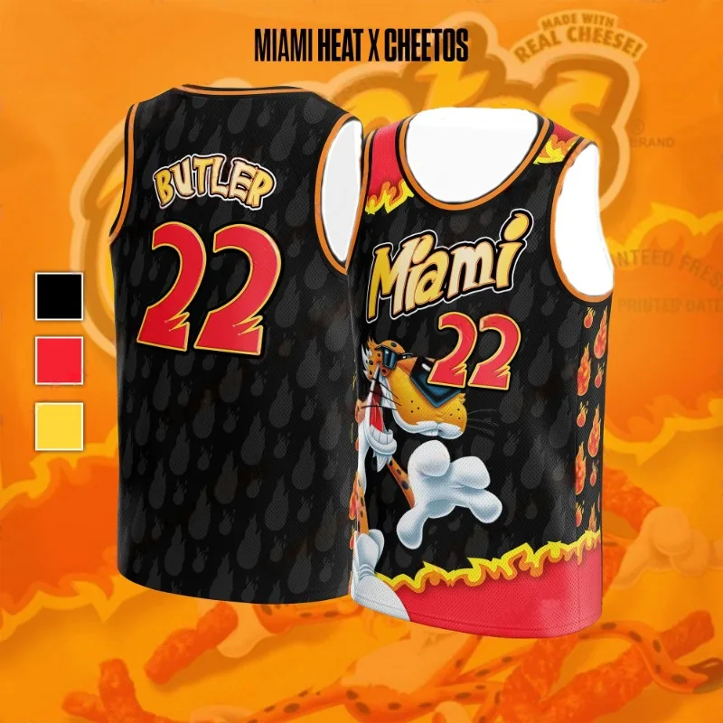 Nuevo 2024 MIAMIHEAT X CHEETOS TRIBUTE JERSEY Edición de baloncesto Número BUTLER 22 Chaleco Kit Edición especial Uniforme de entrenamiento Jersey