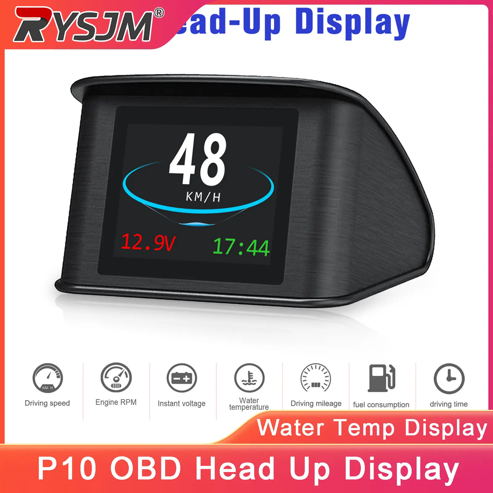 P10 OBD HUD Car Head Up Display Auto On-Board Computer Car Speedometer Gauge Eliminate Fault Codes Fuel Consumption Display