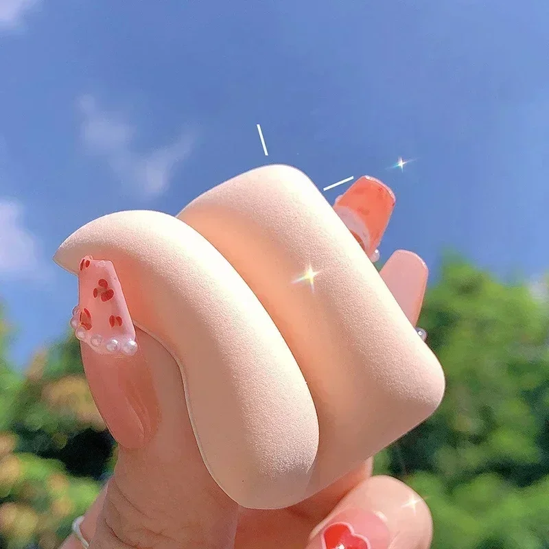 5 stuks make-up spons bladerdeeg met doos rond vierkant driehoek droog nat tweeërlei gebruik zacht luchtkussen foundation poederdons gemakkelijk wasbaar