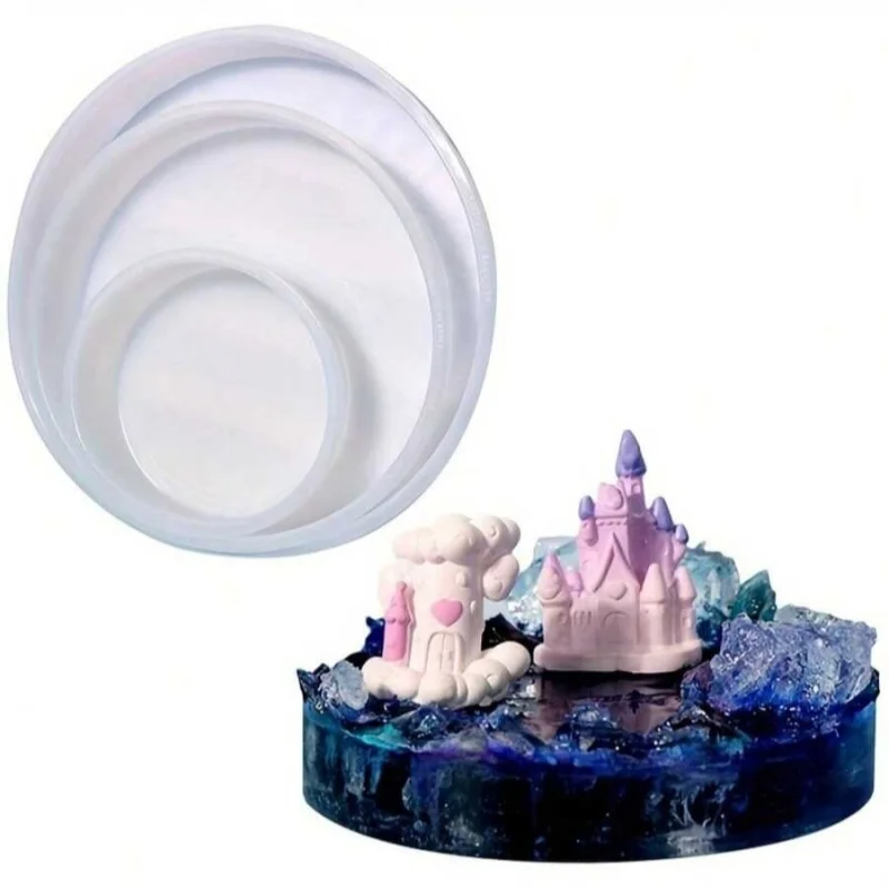 

3-х круговые силиконовые формы, большие глянцевые, глубокие круглые формы из эпоксидной смолы для консервации букетов цветов, литья из смолы