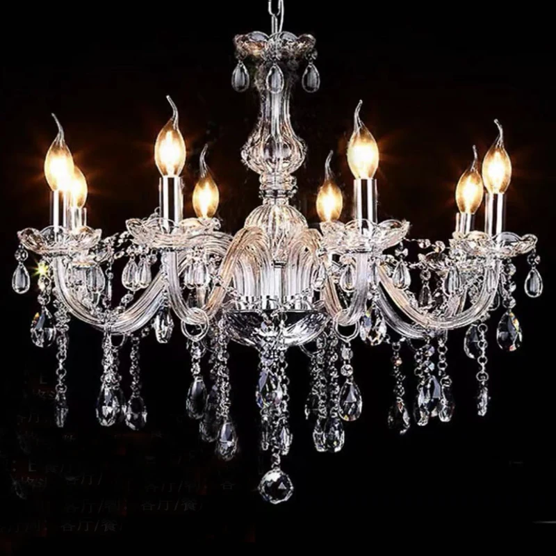 

Modern Crystal Chandelier Lustre Crystal Pendants Light 6 Arms Candle Chandelier Ceiling Decor Lighting Appliances