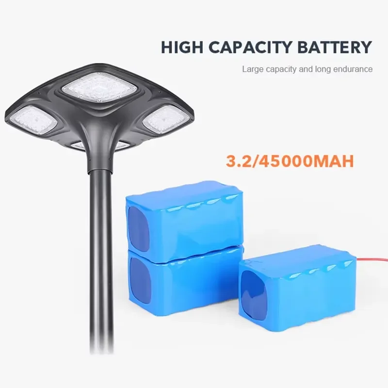 High Capacity Battery Long Life Span LED Solar Garden Post Lamp IP65 Waterproof Adjustable Color Temperature 50000 Hours