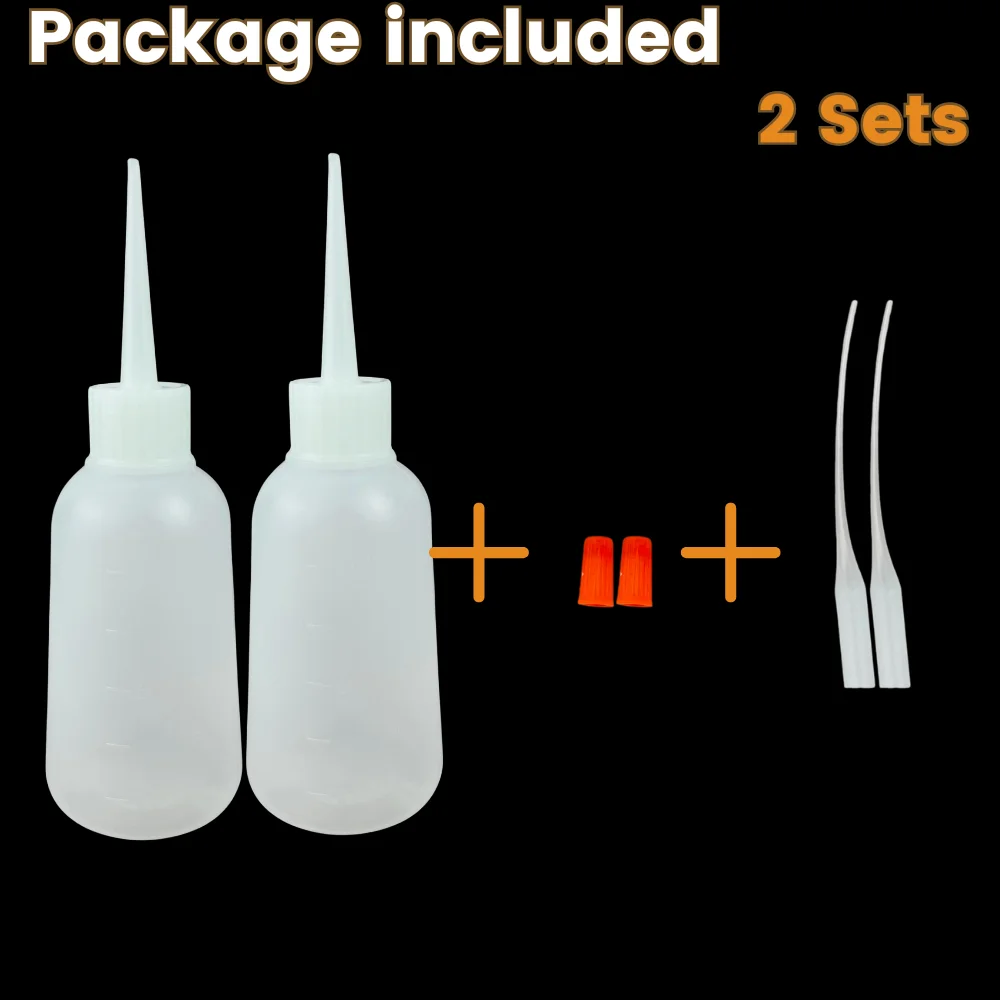 Dispensers Applicator Kit Lege plastic knijpflessen Druppelbuismondstuk en stompe puntnaald Werkt voor vloeibare lijm en inkt