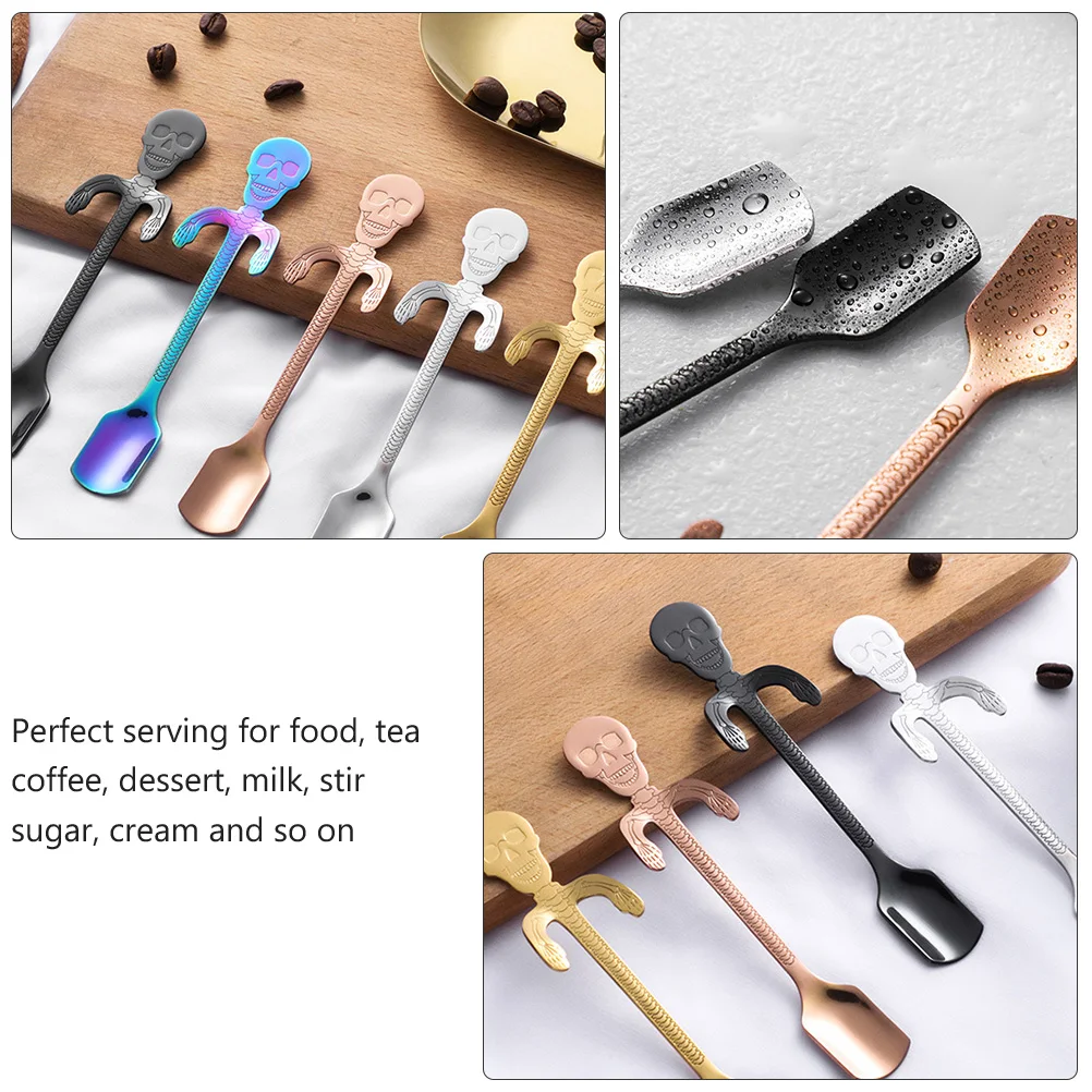 

2pcs Coffee Spoon Set Exquisite Odorless Polished Spoons For Coffee Tea Dessert Stirring Multipurpose Kitchen Gift Use Black