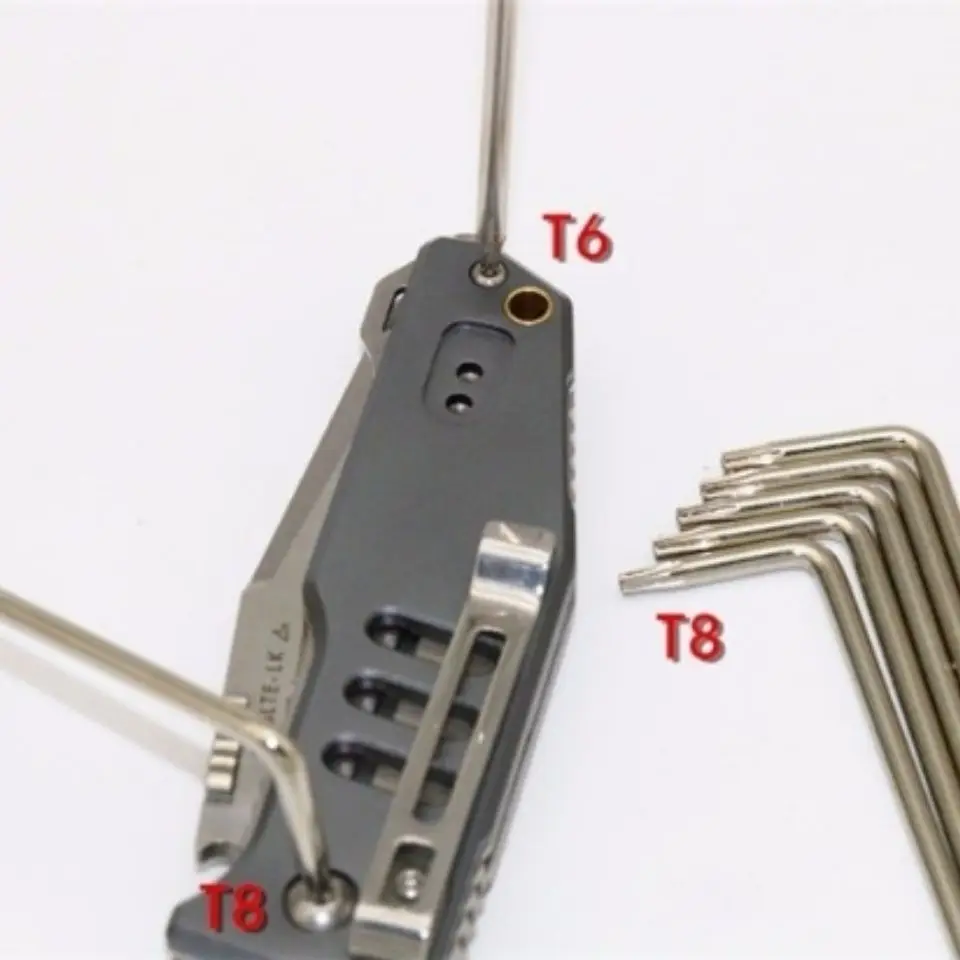 접이식 칼용 특수 해체 도구, T6T8 매화 꽃 육각 렌치, 3 날 나무 독수리 랑 과일 칼 유지 보수
