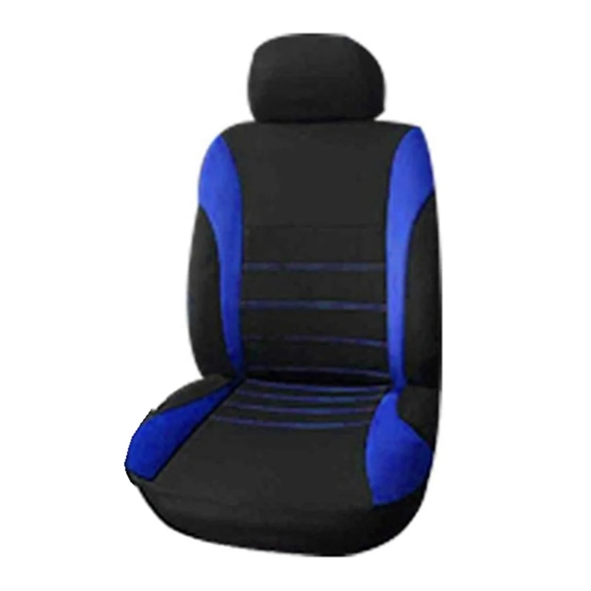 Front Car Seat Covers Front Airbag Ready Sport Bucket Seat Cover, Automobiles Seat Covers (Black + Blue)