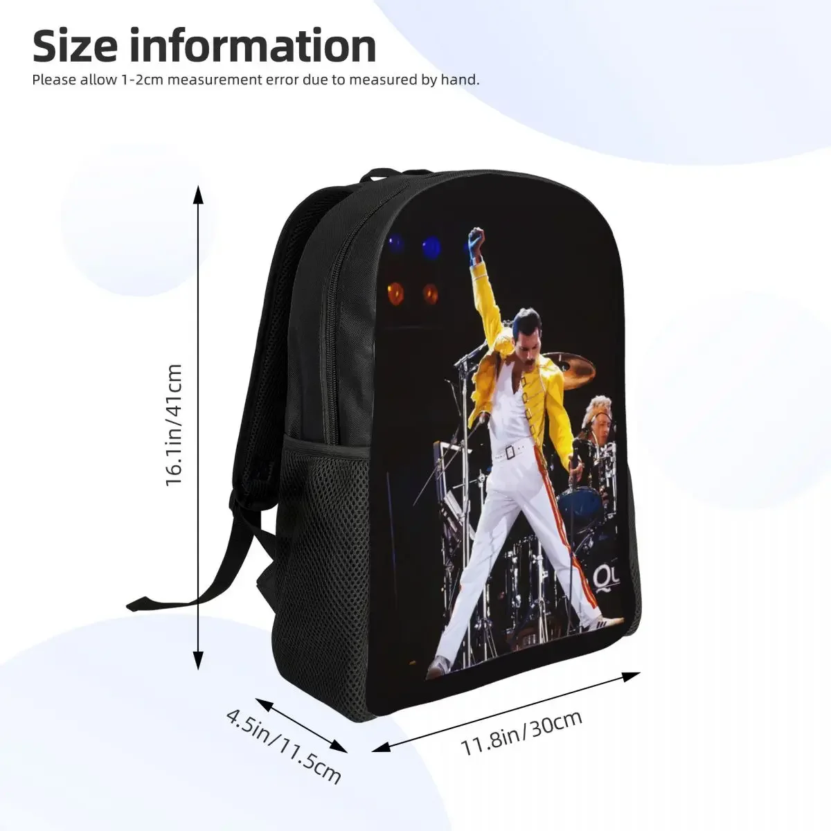 Custom 3D Printing Freddie Mercury Backpacks for Boys Girls College School Travel Bags Women Men Bookbag Fits 15 Inch Laptop