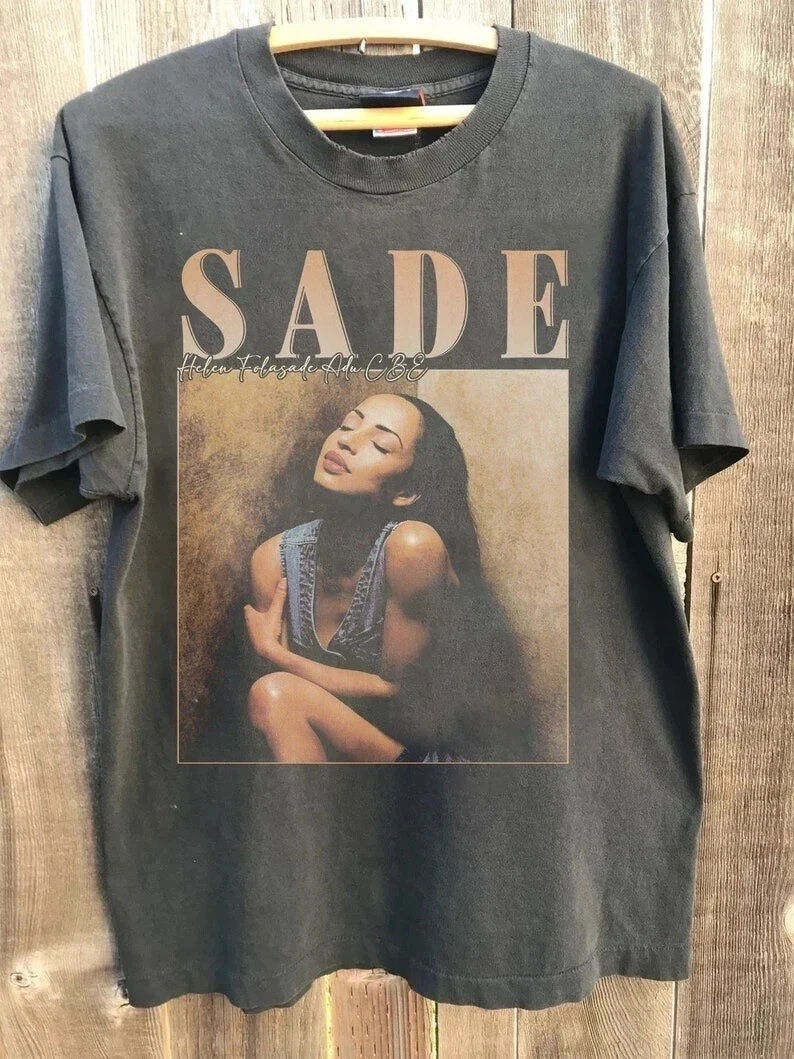 خمر Sade تي شيرت Sade خمر قميص Sade Adu للجنسين تي شيرت الصيف عادية الهيب هوب الرجالية المتضخم تي شيرت