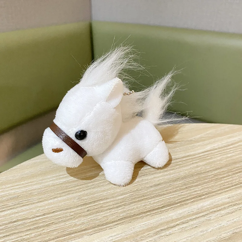 Cartoon Ponies Plush Keychain Pendant Toys Stuffed Horse Animals Doll Backpack Bag Keyring Accessories Kawaii Key Chain llavero