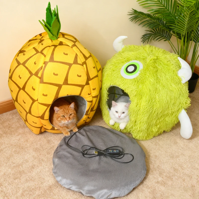 Haustier Katze Heizung Bett USB Winter Warme Katze Zelt Höhle Hund Schlafen Bett Haus Einstellbare Temperatur Elektrische Heizung mit Timing