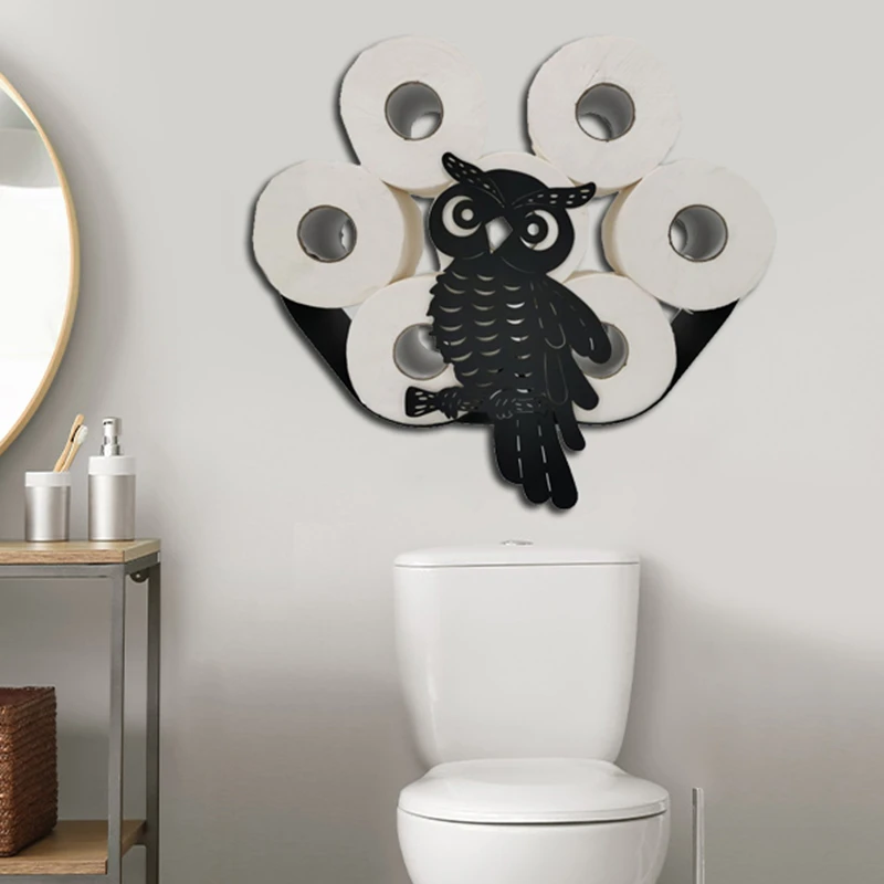 Metal Animals Rack Toilet Paper Holders Wall Mount Bracket Paper Roll Accessories Kitchen Bathroom Storage Racks Shelf Organizer