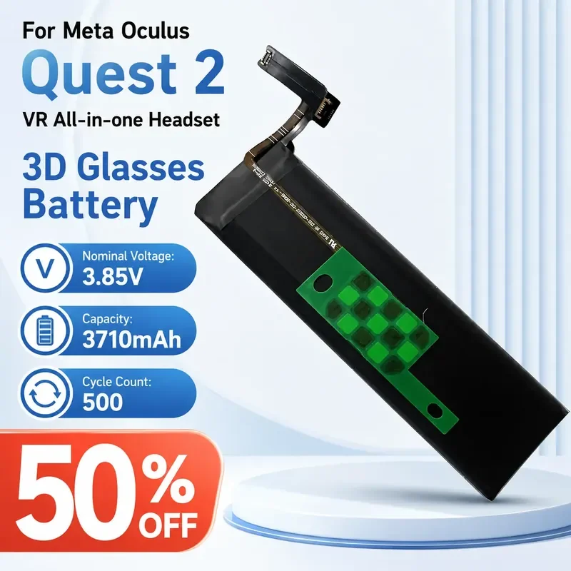 For Meta Oculus Quest 2 VR All-in-One 3D Glasses Battery 345-00550-A