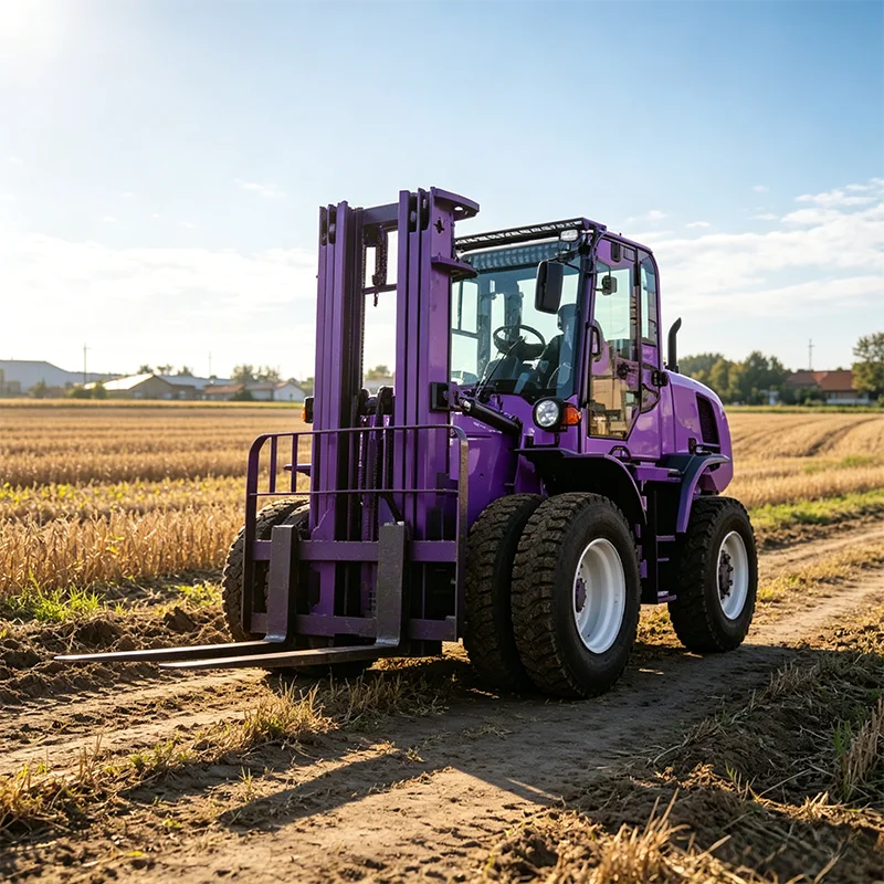 All Weather Off-road forklift 4.2Ton 4X4 Diesel Rough Terrain Rain Snow Mud Outdoor Forklift For Global Sale