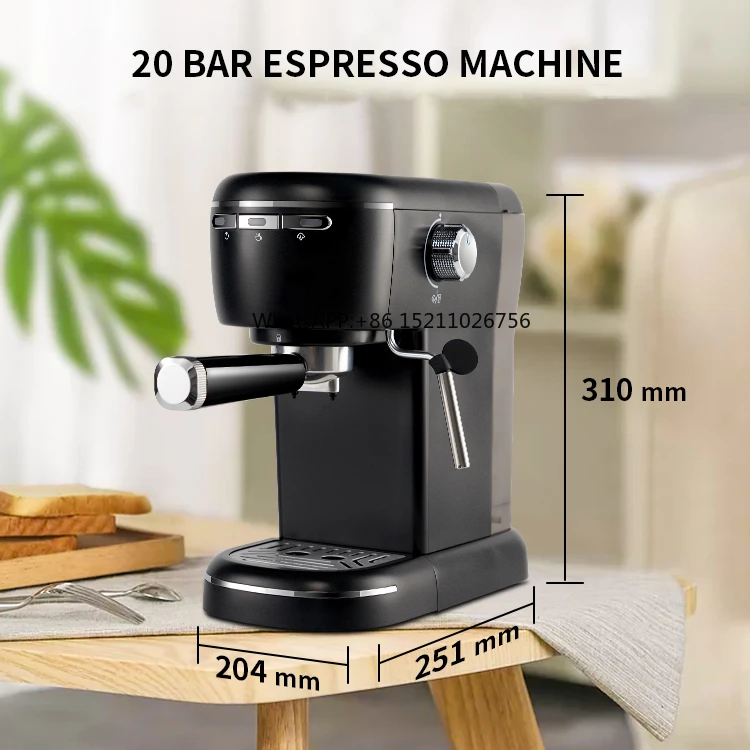 Detachable stainless steel frothing nozzle Espresso Machine 20 Bar Stainless Steel Coffee Machine Grinder Maker