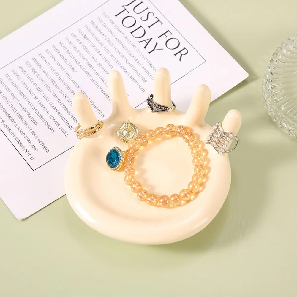 

Resin Palm Shape Jewelry Tray Display Stand Storage Board Necklace Earrings Display Plate Nordic Durable Ring Holder Dish