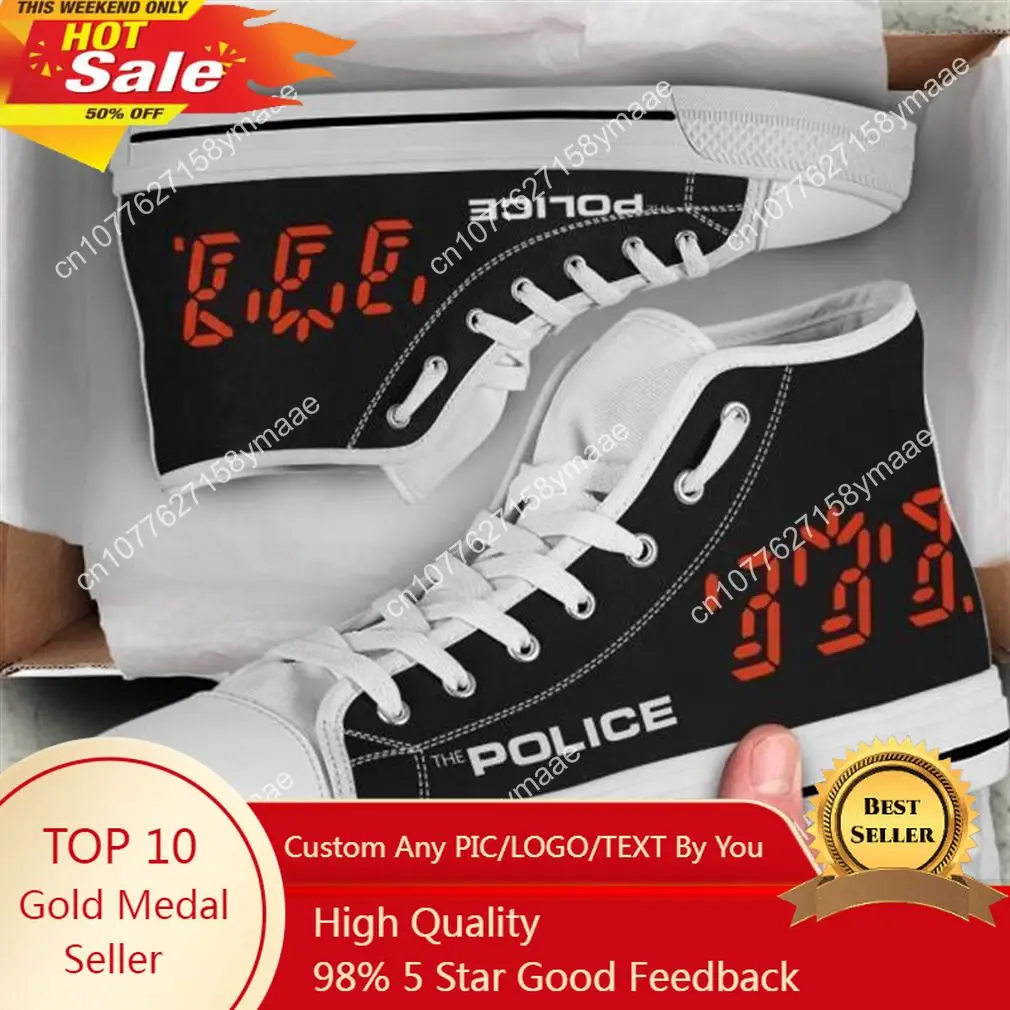 Hot Cool Fashion Pop Funny New Summer High Quality Sneakers Casual Shoes Men Women The Police High Top Classic Board Shoes