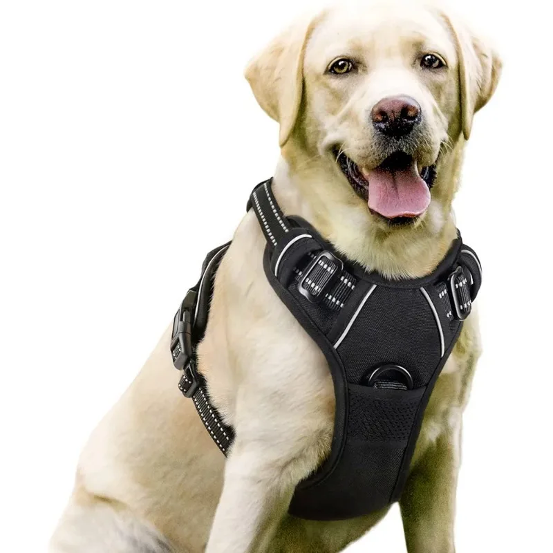 

No Pull Dog Harness Front Clip Heavy Duty Reflective Easy Control Handle for Large Dog Walking