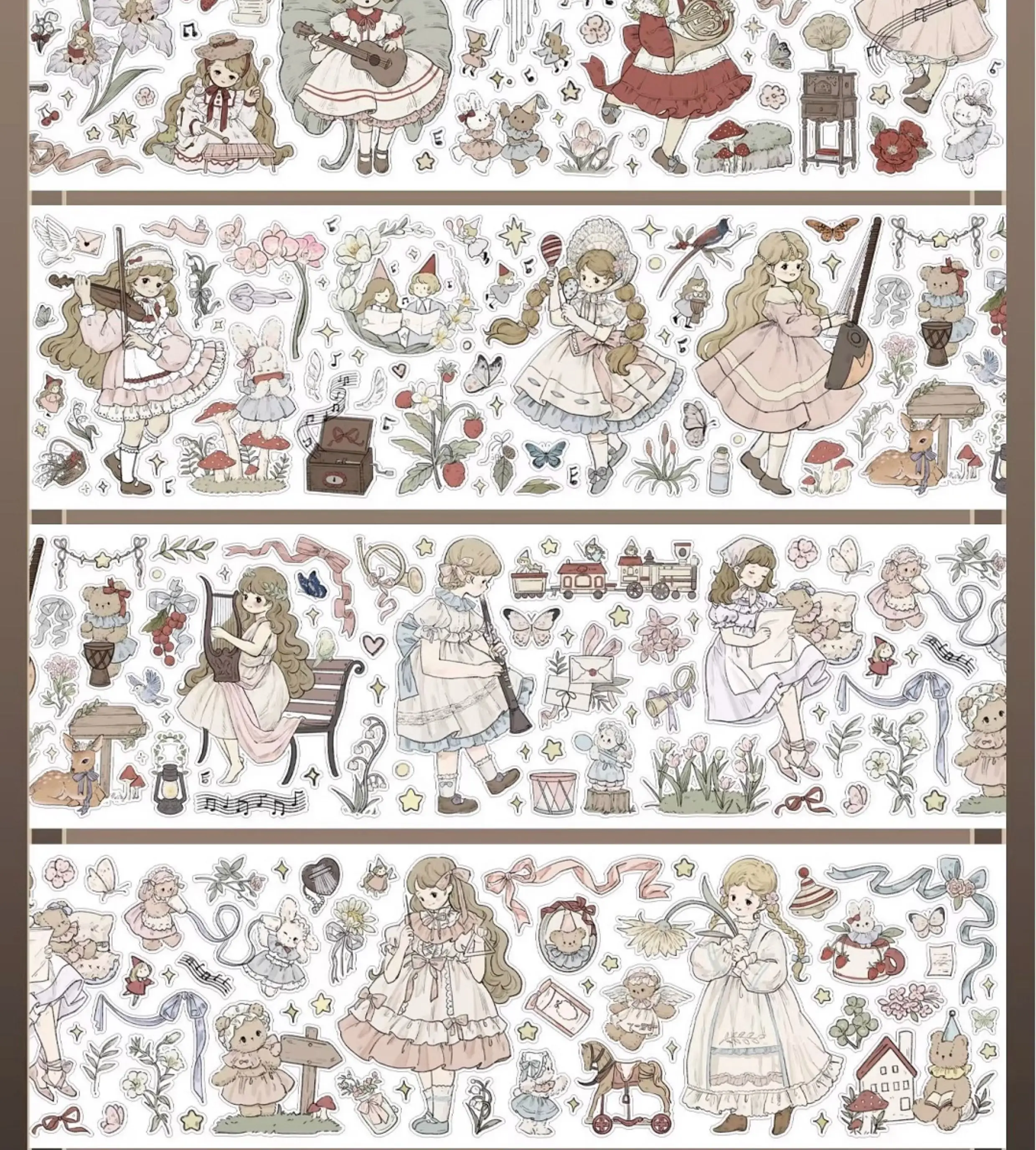 1 Loop Washi Pet Tape Wines Fine Flower Cut Red/fairy Tale Afterglow/plain Wall Fable/rain Fall Yu Wife Interior Landscaping