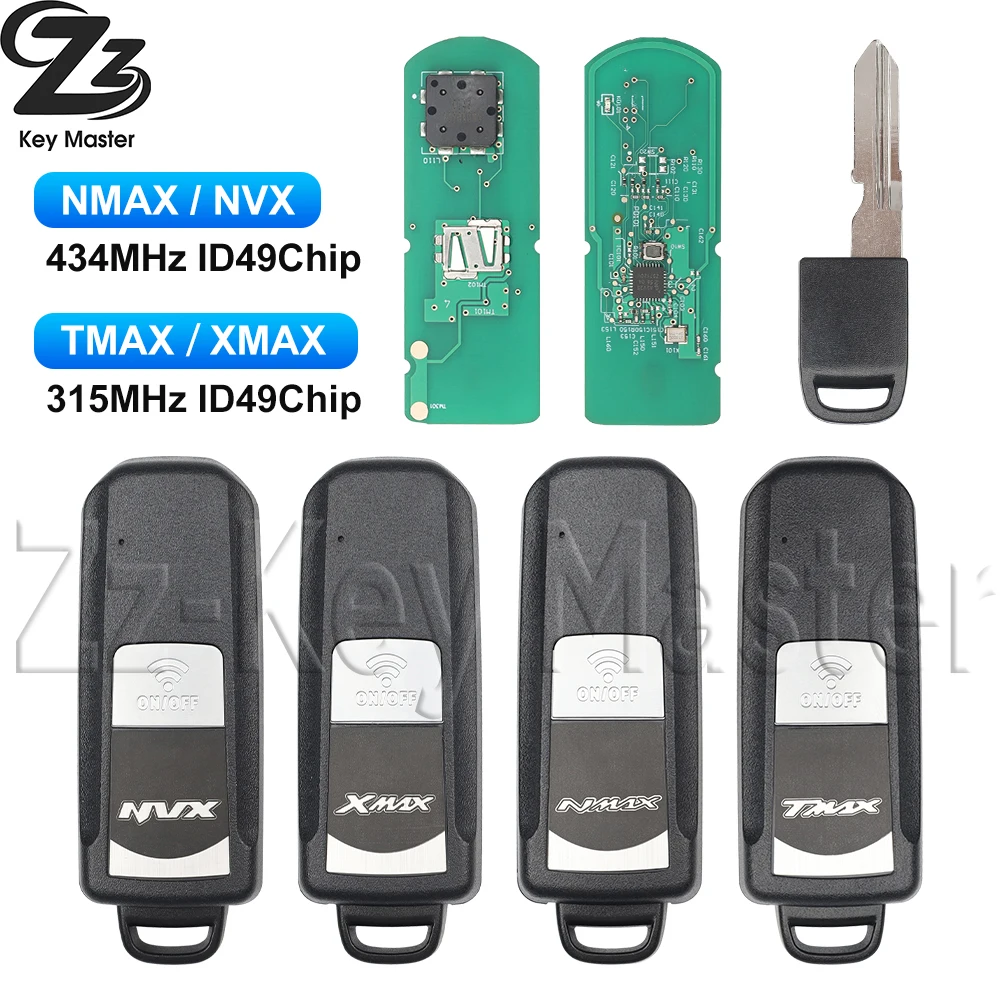 

Zz-KeyMaster 315/433.92MHz ID49 Chip Motorcycle Remote Key For YAMAHA TMAX-530 TMAX-560 NMAX XMAX NVX 2016-2021 Year Smart key