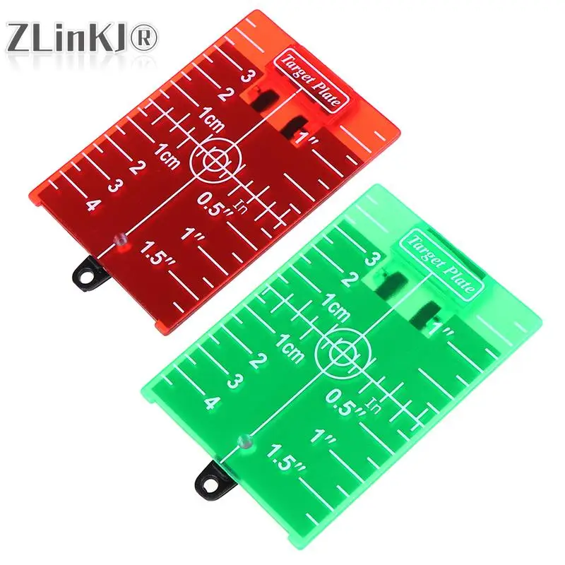 1PCS Inch/cm Laser Target Card Plate For Green/Red Laser Level 11.5cmx7.4cm Can Be Magnetic / Hold / Hanging On Wall & Floor