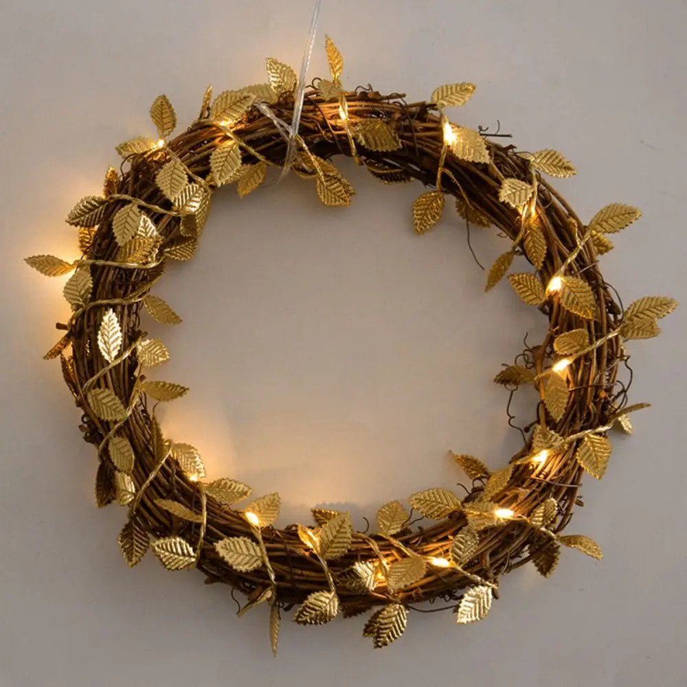 2M 20LED Golden Leaves String Home Garden Ivy Leaves Fairy Lights Green Colorful Garland Vine Light