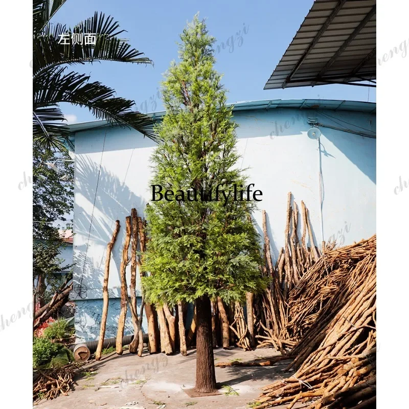 R134 simulated pine and cypress tree hotel park artificial large green plant garden landscaping decoration